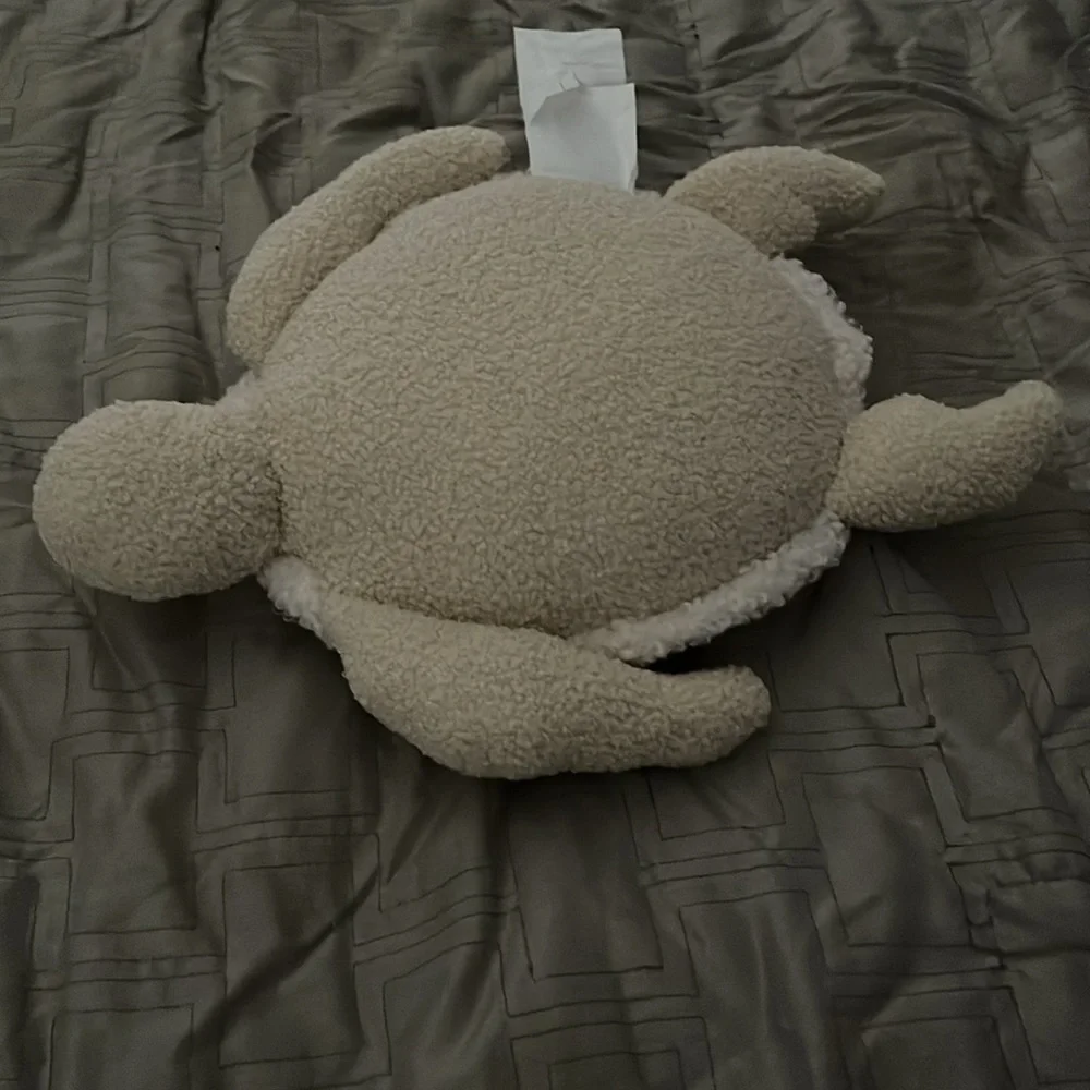 Plush Turtle Pillow in Cream and Tan - Picture 3 of 5